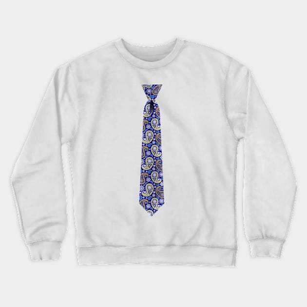 Blue Paisley Tie Crewneck Sweatshirt by MojoCoffeeTime